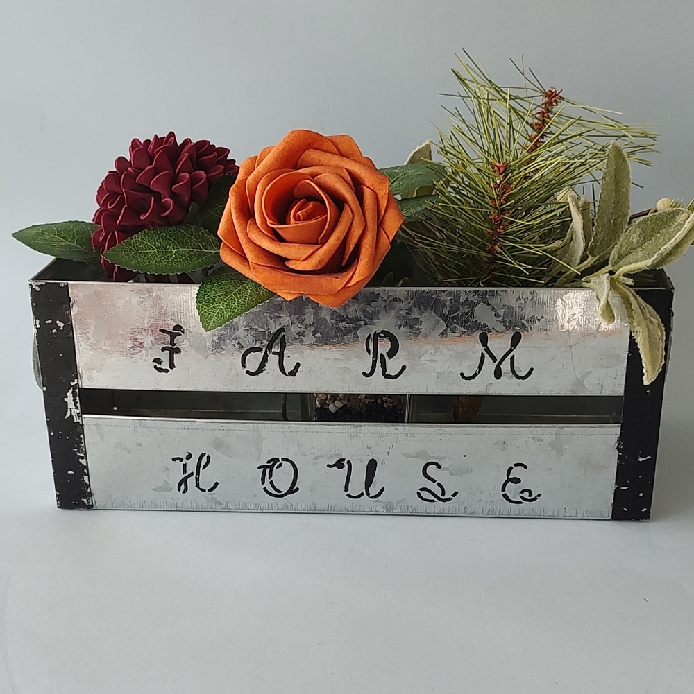 Tray Galvanized Square With Handle  New Out Tags
